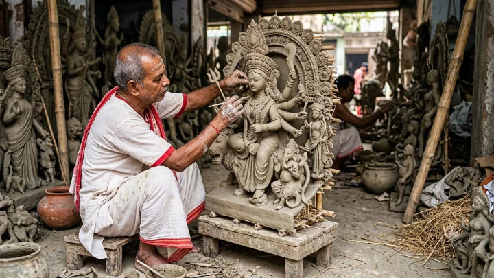 देवी दुर्गेच्या मूर्तीत वेश्यालयातील माती का वापरतात? जाणून घ्या या 'पुण्य माती'मागचे गूढ!