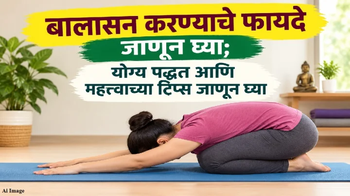 बालासन करण्याचे फायदे जाणून घ्या; योग्य पद्धत आणि महत्त्वाच्या टिप्स जाणून घ्या