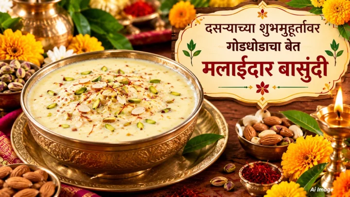 दसऱ्याच्या गोडधोडासाठी बनवा घट्ट आणि मलाईदार बासुंदी; घरच्या घरी मिळेल हलवाईसारखी चव