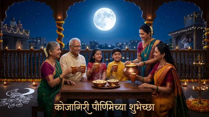 Kojagiri Purnima 2026 Wishes in Marathi कोजागिरी पौर्णिमा शुभेच्छा