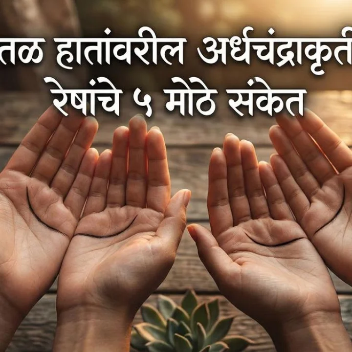 half-moon shape appear when you join your palms together