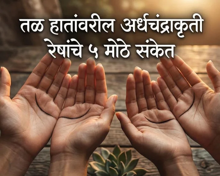 half-moon shape appear when you join your palms together
