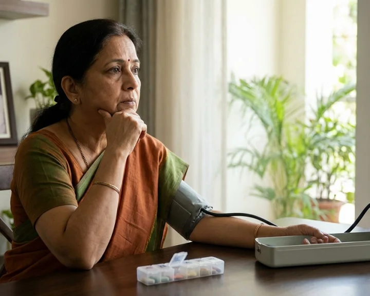 Why does the risk of heart conditions such as heart attacks and high blood pressure increase after menopause