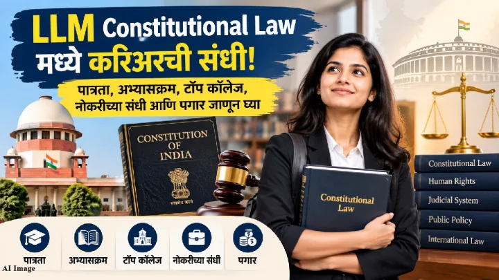 LLM Constitutional Law मध्ये करिअरची संधी! पात्रता, अभ्यासक्रम, टॉप कॉलेज, नोकरीच्या संधी आणि पगार जाणून घ्या
