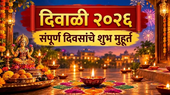 Diwali 2026 दिवाळी तारखा, मुहूर्त: वसुबारस, धनत्रयोदशी, नरक चतुर्दशी, लक्ष्मी पूजन, पाडवा आणि भाऊबीज महत्तवाची माहिती