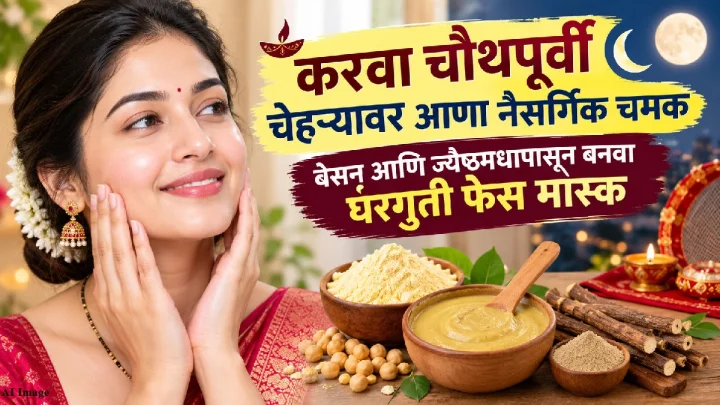 करवा चौथपूर्वी चेहऱ्यावर आणा नैसर्गिक चमक; बेसन आणि ज्येष्ठमधापासून बनवा घरगुती फेस मास्क करवा चौथपूर्वी चेहऱ्यावर आणा नैसर्गिक चमक; बेसन आणि ज्येष्ठमधापासून बनवा घरगुती फेस मास्क