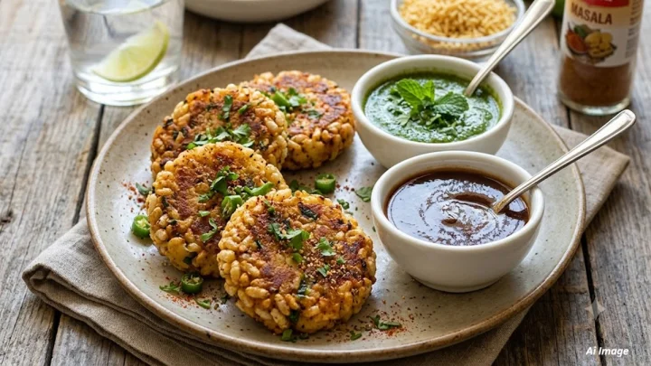 कुरकुरीत आणि मसालेदार मुरमुरा-बटाटा टिक्की Aloo Murmura Tikki