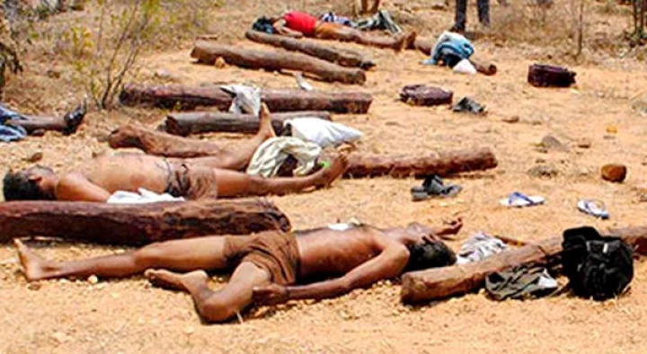 தமிழகம் - 2015: செம்மரம் கடத்தியதாக ஆந்திர வனப்பகுயில் 20 தமிழர்கள் சுட்டுக் கொலை