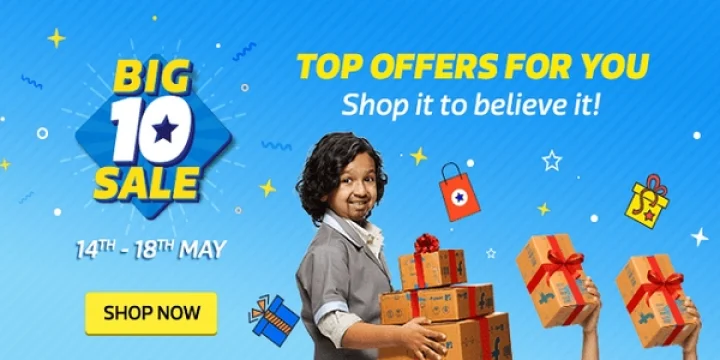 90% ஆஃபர்: பிளிப்கார்டின் 'பிக் 10 சேல்' அதிரடி!!