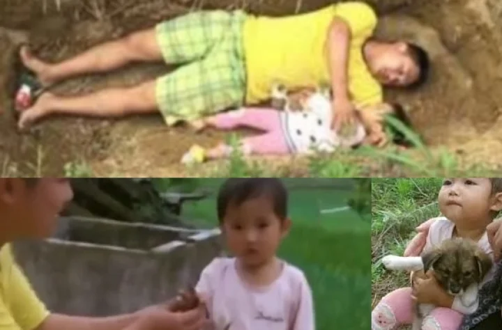 குழந்தையுடன் சவக்குழியில் விளையாடும் தந்தை!!