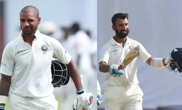 தவான், புஜாரா சதத்தால் இந்திய அணி 600 ரன்கள் குவிப்பு