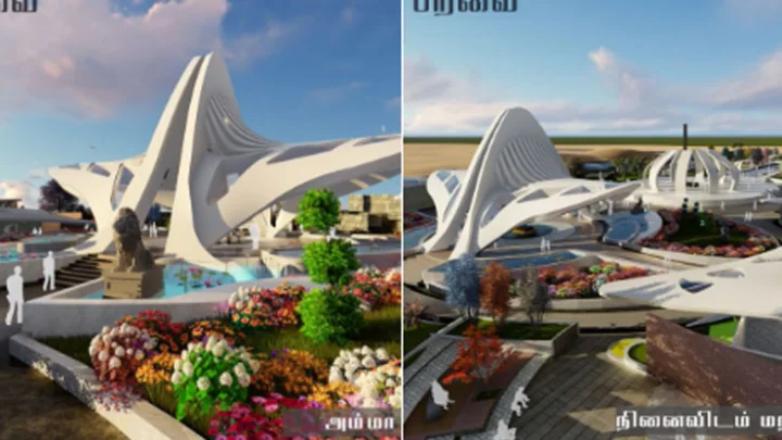 ஃபீனிக்ஸ் பறவை வடிவில் ஜெயலலிதா நினைவு மண்டபம்