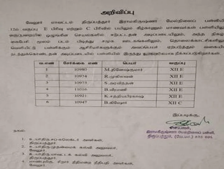 ஆசிரியரை ரேகிங் செய்த பள்ளி மாணவர்கள்!! பள்ளி நிர்வாகம் எடுத்த அதிரடி முடிவு