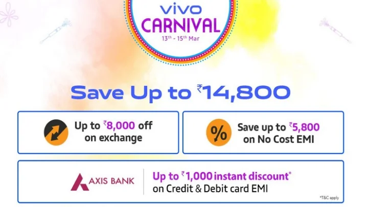 ரூ.14,800 விலை குறைந்தது விவோ ஸ்மார்ட்போன்: அதிரடி கார்னிவெல் சேல்!