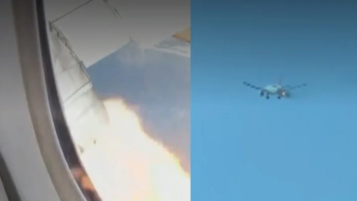 நடுவானில் தீ பிடித்த விமானம்… அரண்டுபோன பயணிகள்