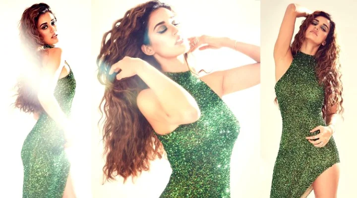 க்ளிட்டர் உடையில் கிளு கிளுப்பான போட்டோ ஷூட் நடத்திய திஷா பதானி!