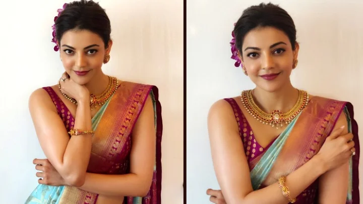 என் இனிய பொன் நிலாவே....மணப்பெண் உடையில் மங்களகரமான காஜல் அகர்வால்!