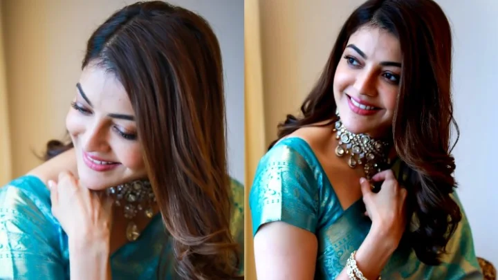 என் இனிய பொன் நிலாவே....மணப்பெண் உடையில் மங்களகரமான காஜல் அகர்வால்!