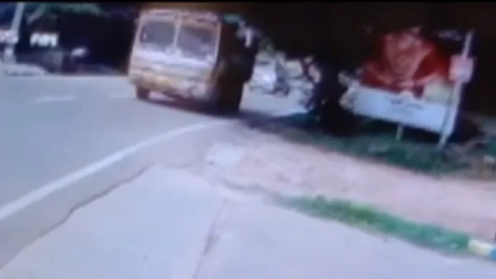 Motorcycles colliding 