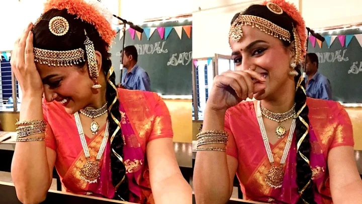 மாடர்ன் மட்டுமில்லை ட்ரெஷனல் உடையிலும் கலக்கும் ஷ்ரத்தா ஸ்ரீநாத்