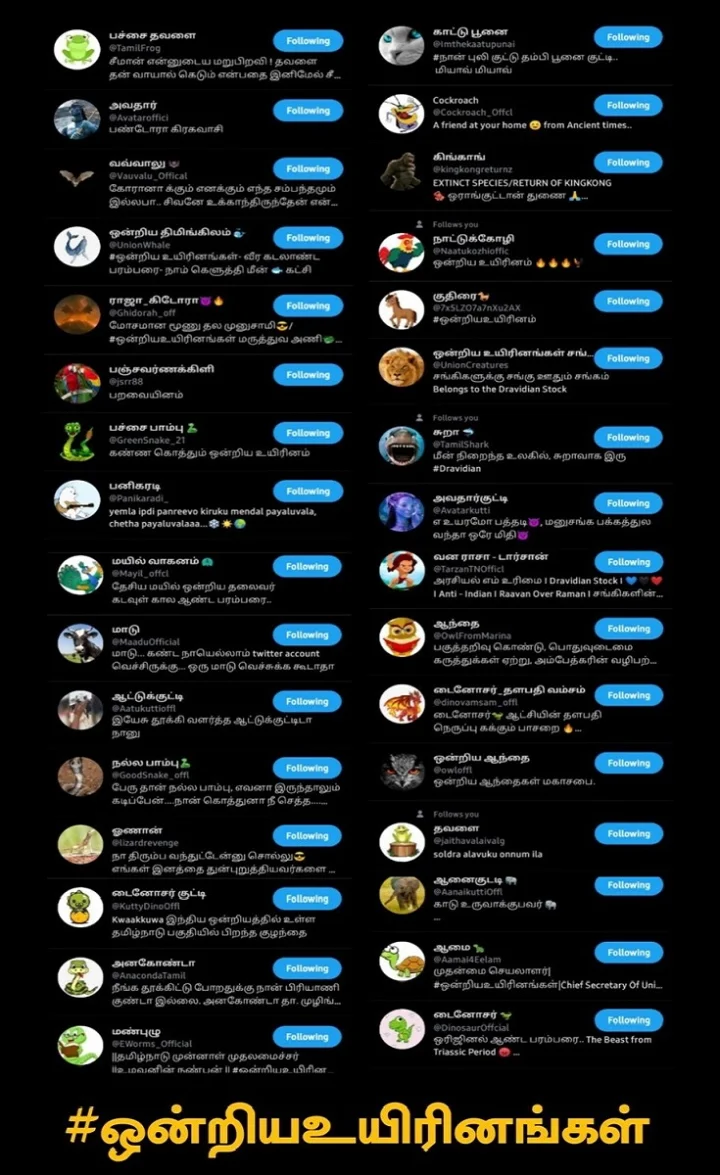 விலங்குகள் ட்விட் செய்தால் எப்படி இருக்கும்? டிரெண்டாகும் ஒன்றிய உயிரினங்கள் !