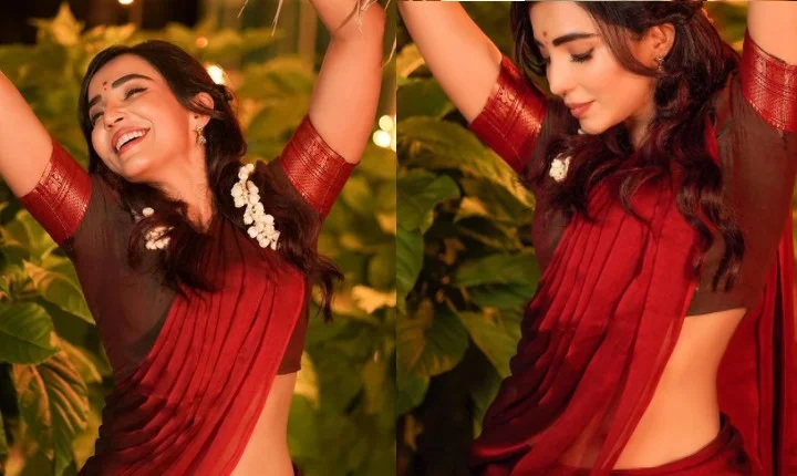 பாவாடை தாவணியில் இடுப்பு காட்டி கிறுகிறுக்க வைத்த பார்வதி நாயர்!