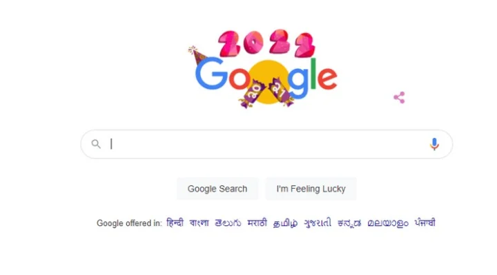 புத்தாண்டு கொண்டாட்டம்; டூடுலை மாற்றிய கூகிள்!