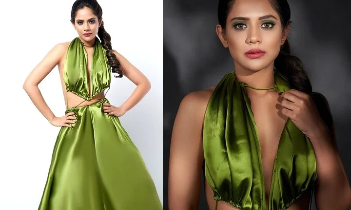 மாஸ்க் சைசுல ட்ரஸ்... நடிகையின் மானம் போகும் மாடர்ன் போஸ்!