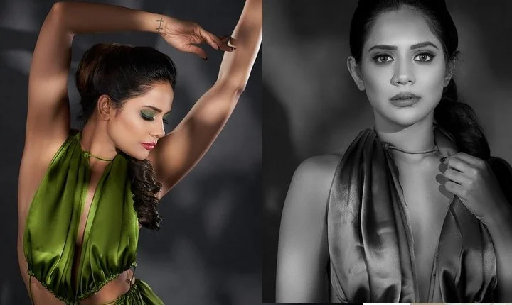 மாஸ்க் சைசுல ட்ரஸ்... நடிகையின் மானம் போகும் மாடர்ன் போஸ்!