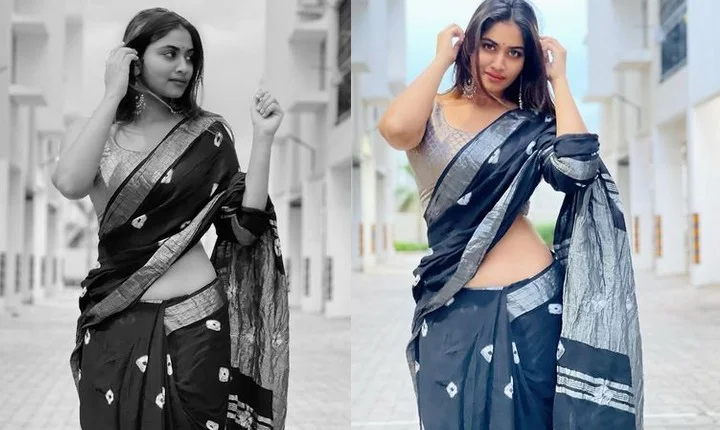 கருப்பு புடவையில் இடுப்பு காட்டி இழுத்த ஷிவானி நாராயணன்!