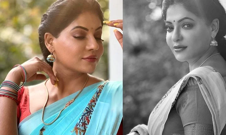 சேலையில் நாட்டுக்கட்டையாக போஸ் கொடுத்த ரேஷ்மா - லேட்டஸ்ட் போட்டோஸ்!