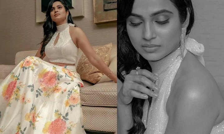 நெடுக்க ஒரு கோடு குறுக்க ஒரு கோடு... லைட்டான கவர்ச்சியில் லைக்ஸ் அள்ளும் ரம்யா பாண்டியன்!