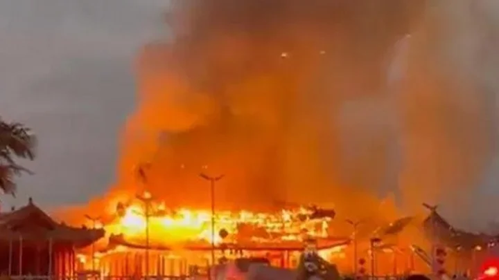buddhist temple fire