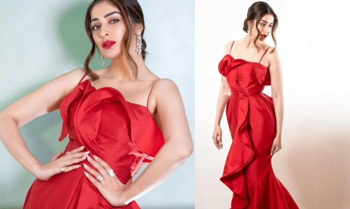 மெழுகு டாலு நீ... சிகப்பு உடையில் செக்கச்சிவந்த அழகை காட்டும் ராய் லட்சுமி!