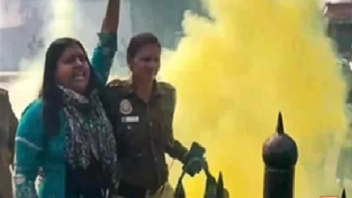 பாராளுமன்றத்தில் புகைக்குப்பி.. கைதான நீலம்தேவி M.Phil மற்றும் NET தேர்ச்சி பெற்றவரா?