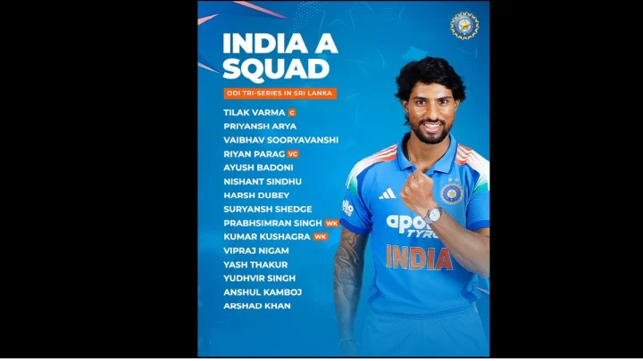 கேப்டன் ஆனார் திலக் வர்மா..  முத்தரப்பு தொடருக்கு இந்திய அணி அறிவிப்பு..