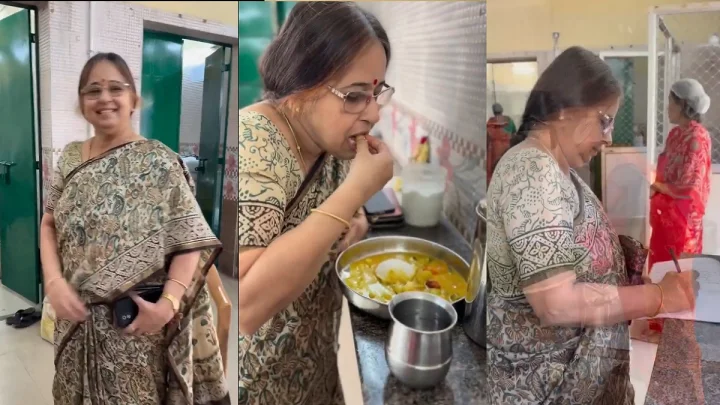அம்மா உணவகத்தில் இட்லி சாப்பிட்ட ர்நாடக இசை வீணை கலைஞர் வீணா காயத்ரி.. இதுதாண்டா மாற்றம்...!