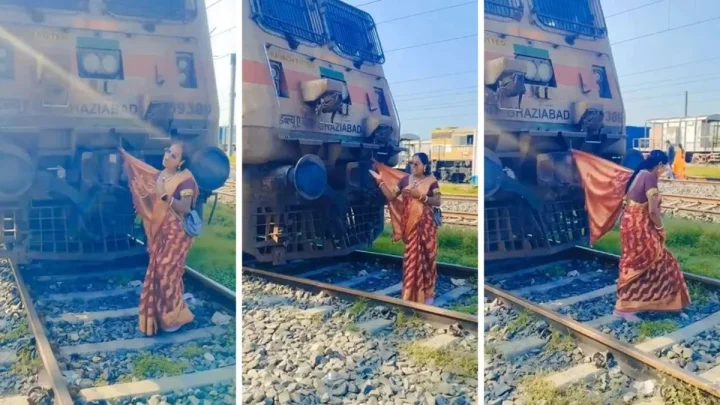 ரயிலில் சேலை முந்தானையை கட்டிய பெண்.. ரீல்ஸ் மோகத்திற்காக ரிஸ்க் எடுக்கும் கோமாளிகள்.. ரயிலில் சேலை முந்தானையை கட்டிய பெண்.. ரீல்ஸ் மோகத்திற்காக ரிஸ்க் எடுக்கும் கோமாளிகள்..