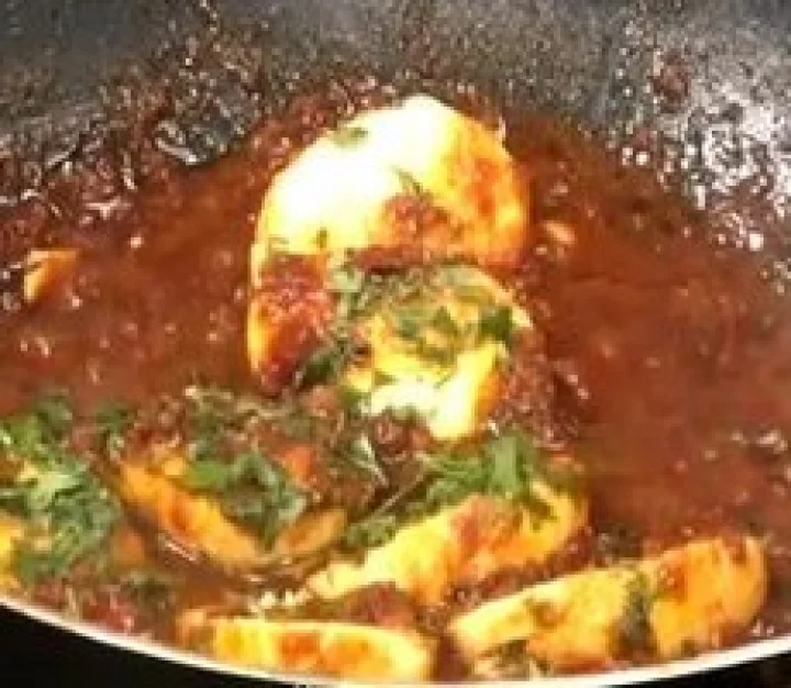 Stemed egg curry