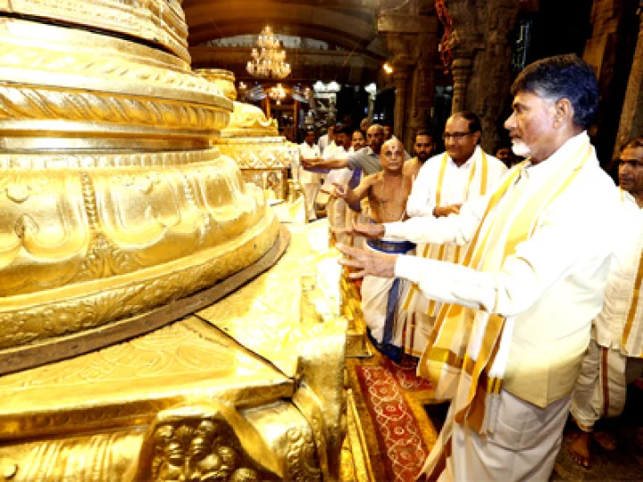 నిధుల లేమి నుంచి గట్టేక్కించు స్వామి.. శ్రీవారిని దర్శించుకున్న సిఎం చంద్రబాబు