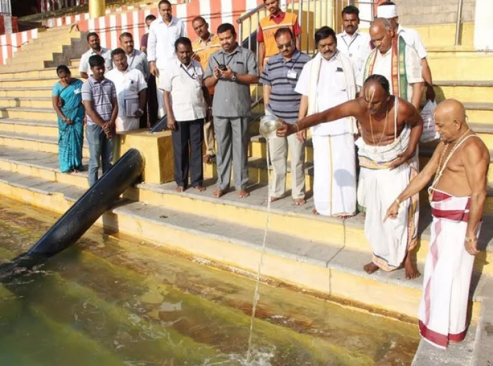 తిరుమల శ్రీవారి పుష్కరిణిలో సంప్రోక్షణం
