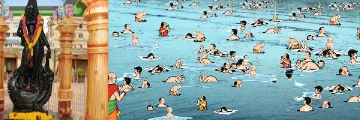 Sacred bath in river krishna