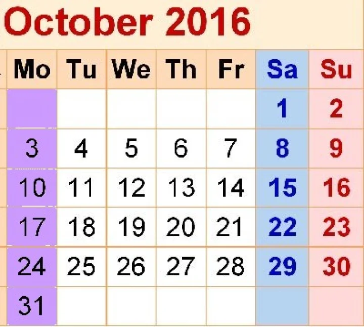 2016 అక్టోబరు నెలలో ఎన్ని విశిష్టతలు.. విశేషాలున్నాయో తెలుసా?