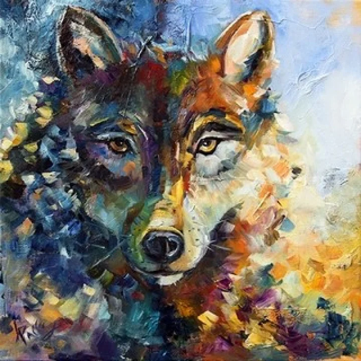 wolf painting