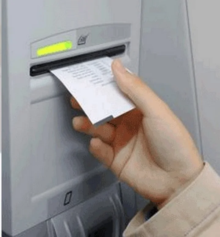 ATM paper-slip