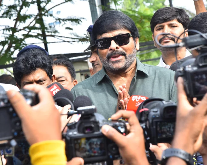 chiru at jublihills poling booth chiru at jublihills poling booth