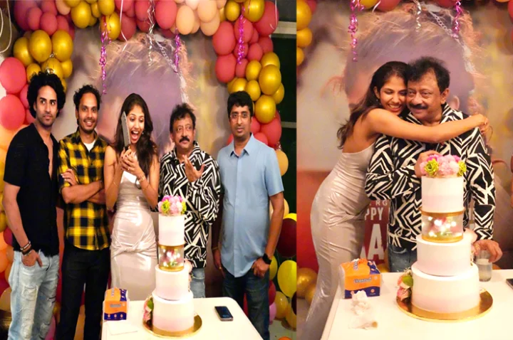 వర్మ డెన్ లో శారీ మూవీ హీరోయిన్ ఆరాధ్య దేవి బర్త్ డే సెలబ్రేషన్