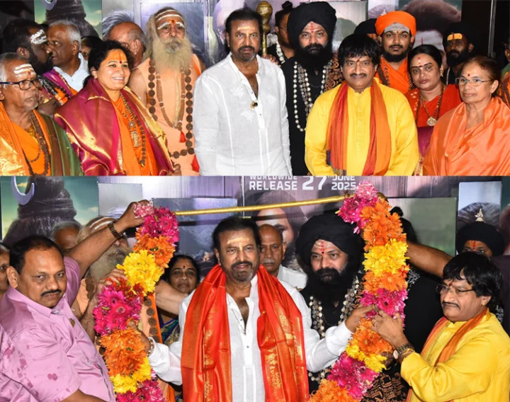 Mohanbabu with sadhuvus