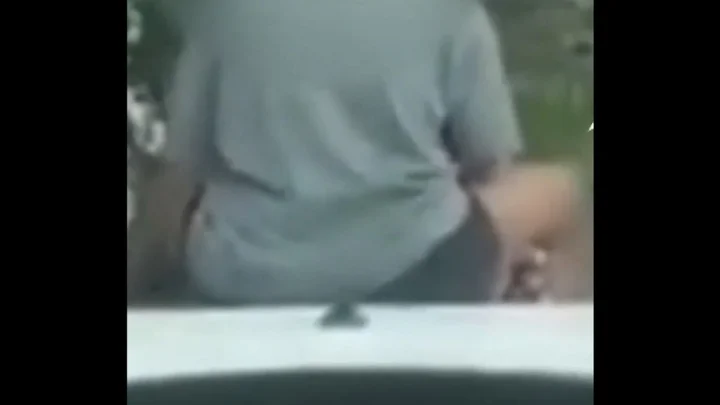 Couple romance on a moving car