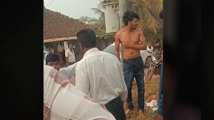 యువతిని ప్రేమించి పెళ్లాడాడని స్తంభానికి కట్టేసి కొట్టారు